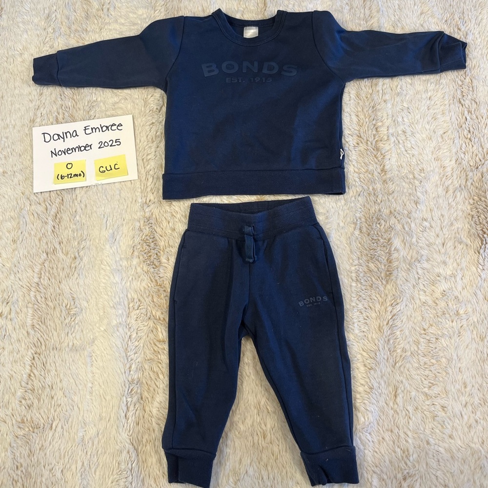 Bonds tech trackie Navy Kids set